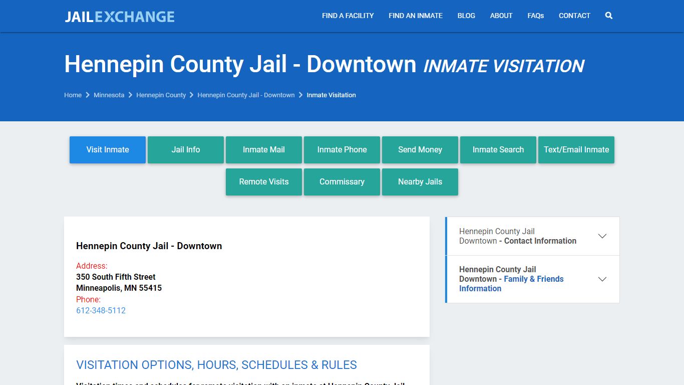 Hennepin County Jail - Downtown Inmate Visitation - JAIL EXCHANGE